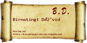 Birnstingl Dávid névjegykártya