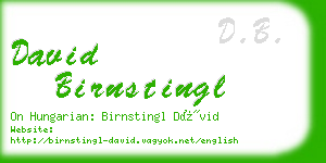 david birnstingl business card